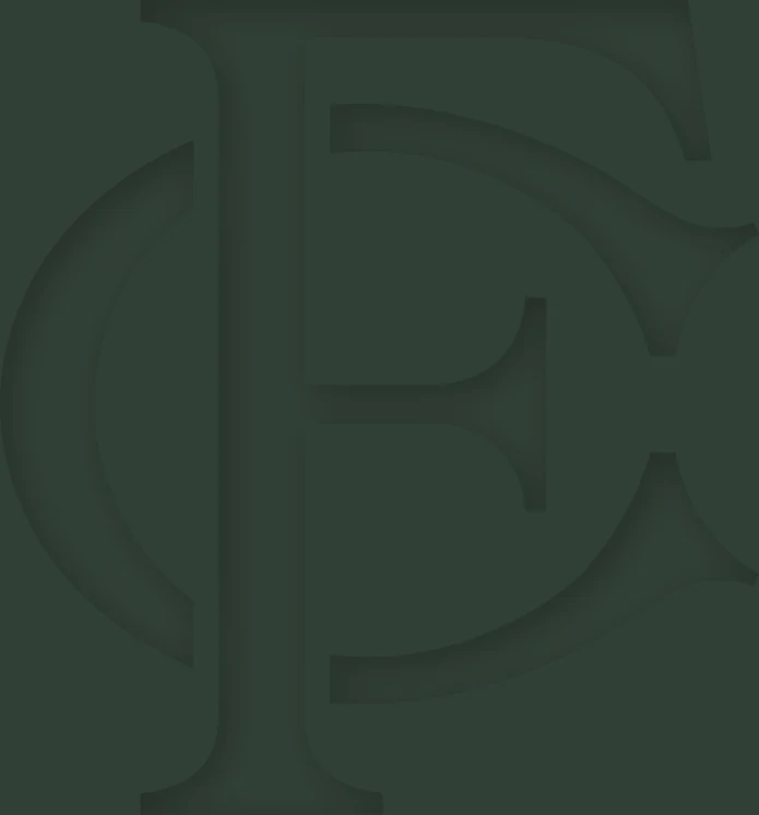 FC monogram embossed on a green background