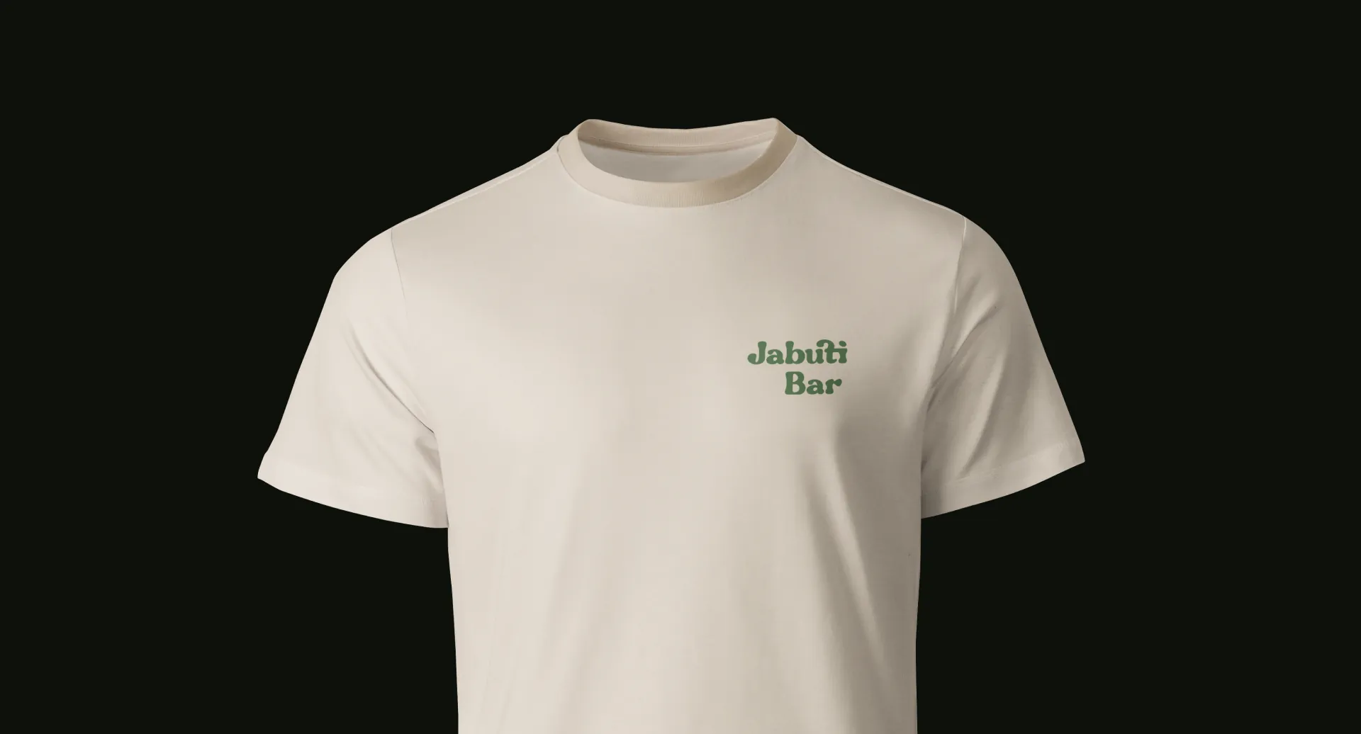 Cream T-shirt with the JabutiBar logo