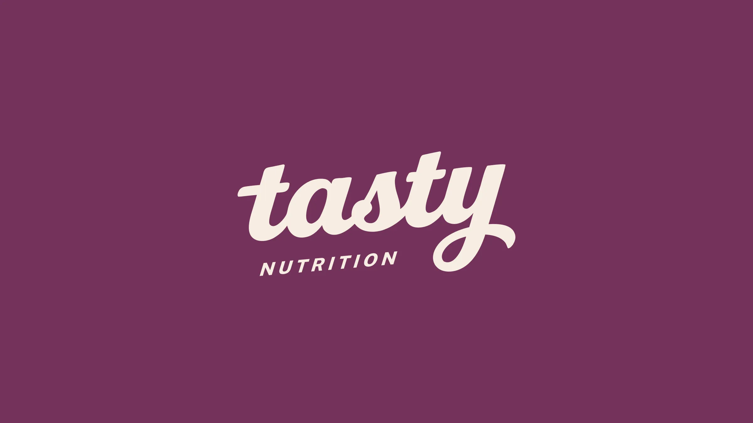 Tasty lettering with Nutrition, cream on plum