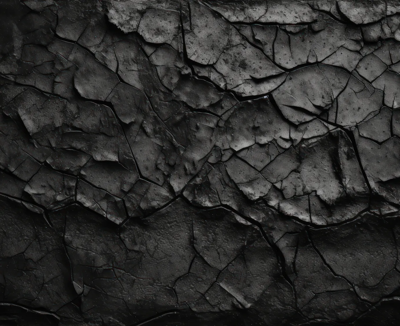 Cracked rock texture in black and white